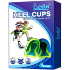 DLOSN Kids Heel Cups front view showing blue gel shock absorption pads.