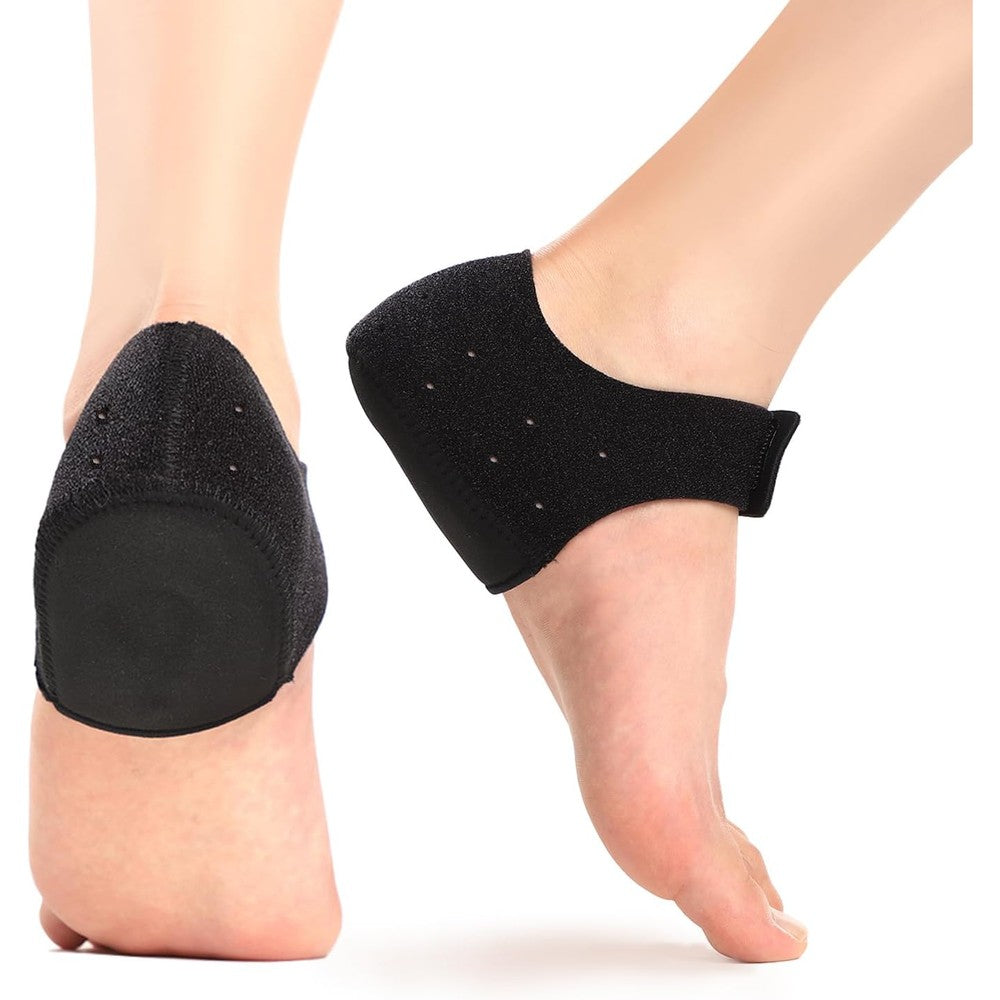 Promifun Plantar Fasciitis Heel Cup Protectors front view for heel pain relief.