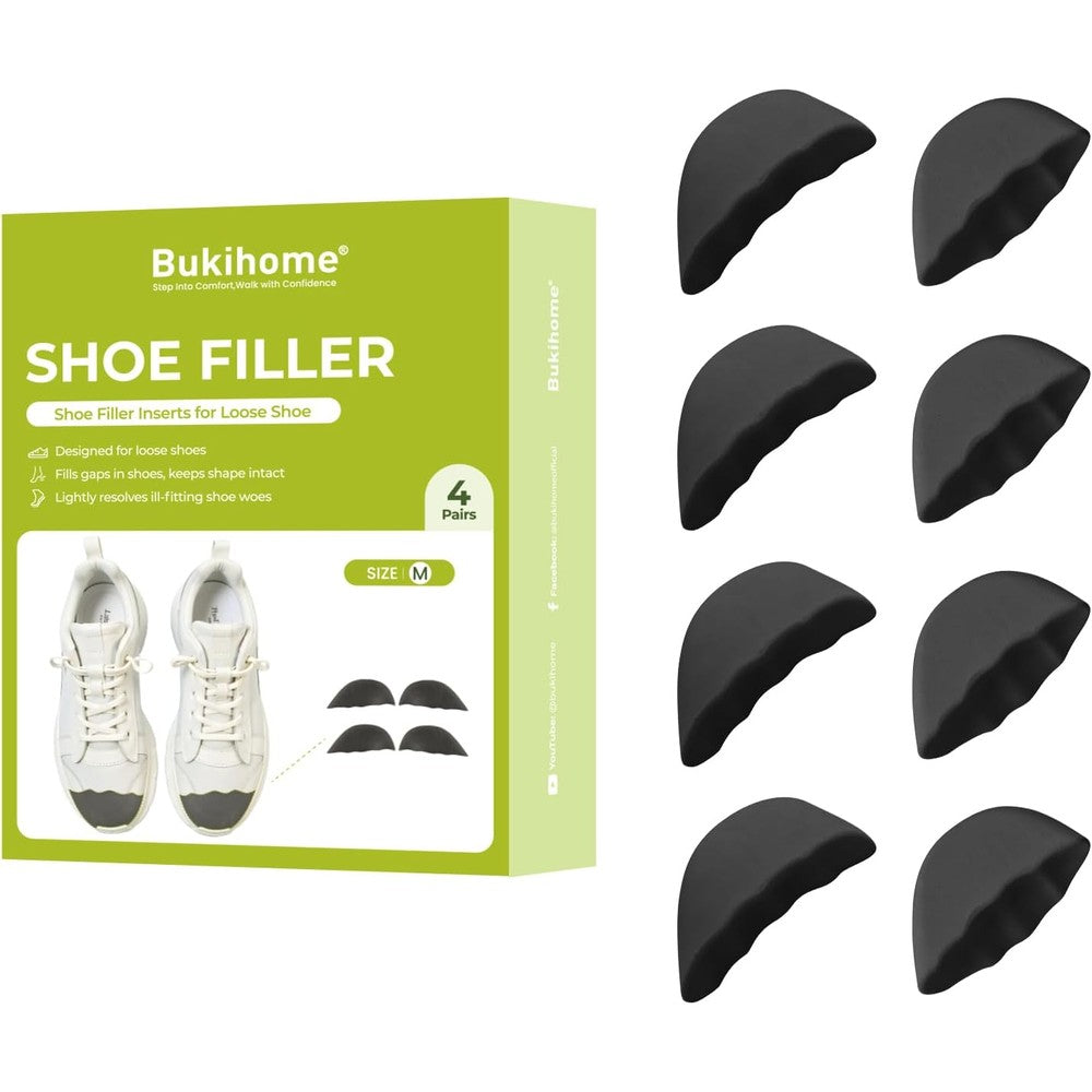 Bukihome shoe filler insert front view size reducer for loose shoes