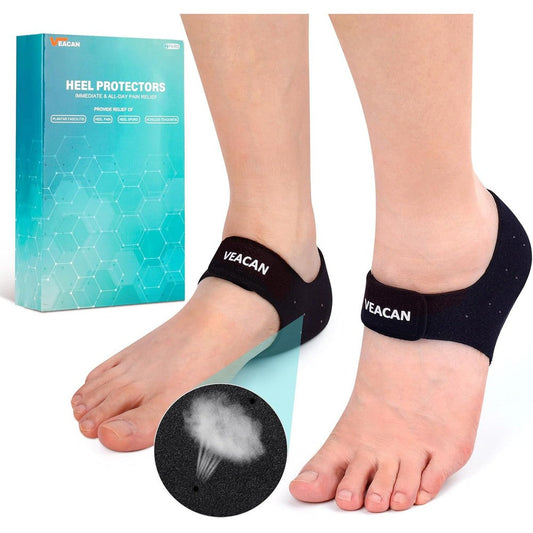 VEACAN Plantar Fasciitis Heel Protectors front view for heel pain relief.
