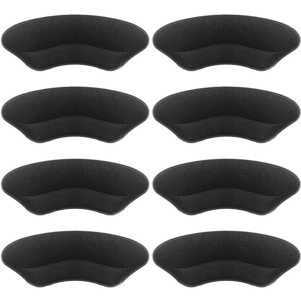 Makryn premium heel pads front view of black microfiber inserts