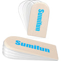 Sumifun 4-layer gel heel lift inserts beige front view for orthopedic support.