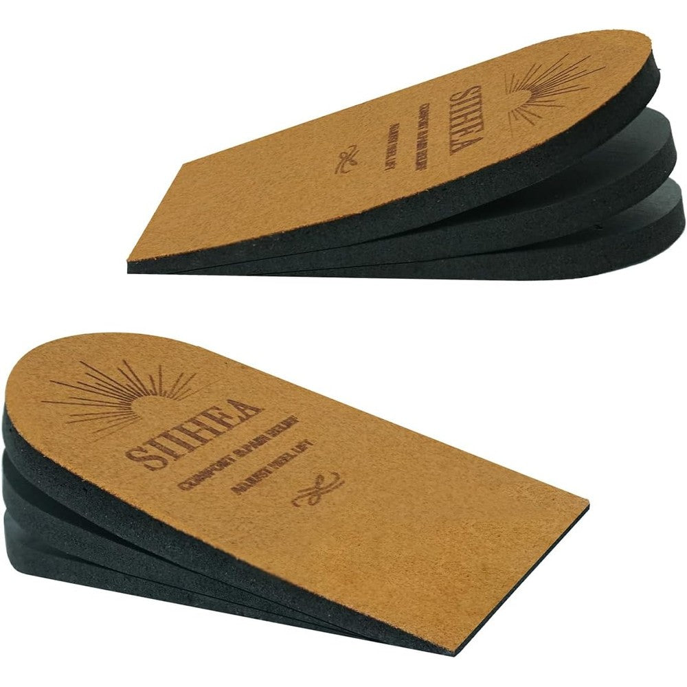SIIHEA Adjustable Heel Lifts front view showing removable layers for height increase.
