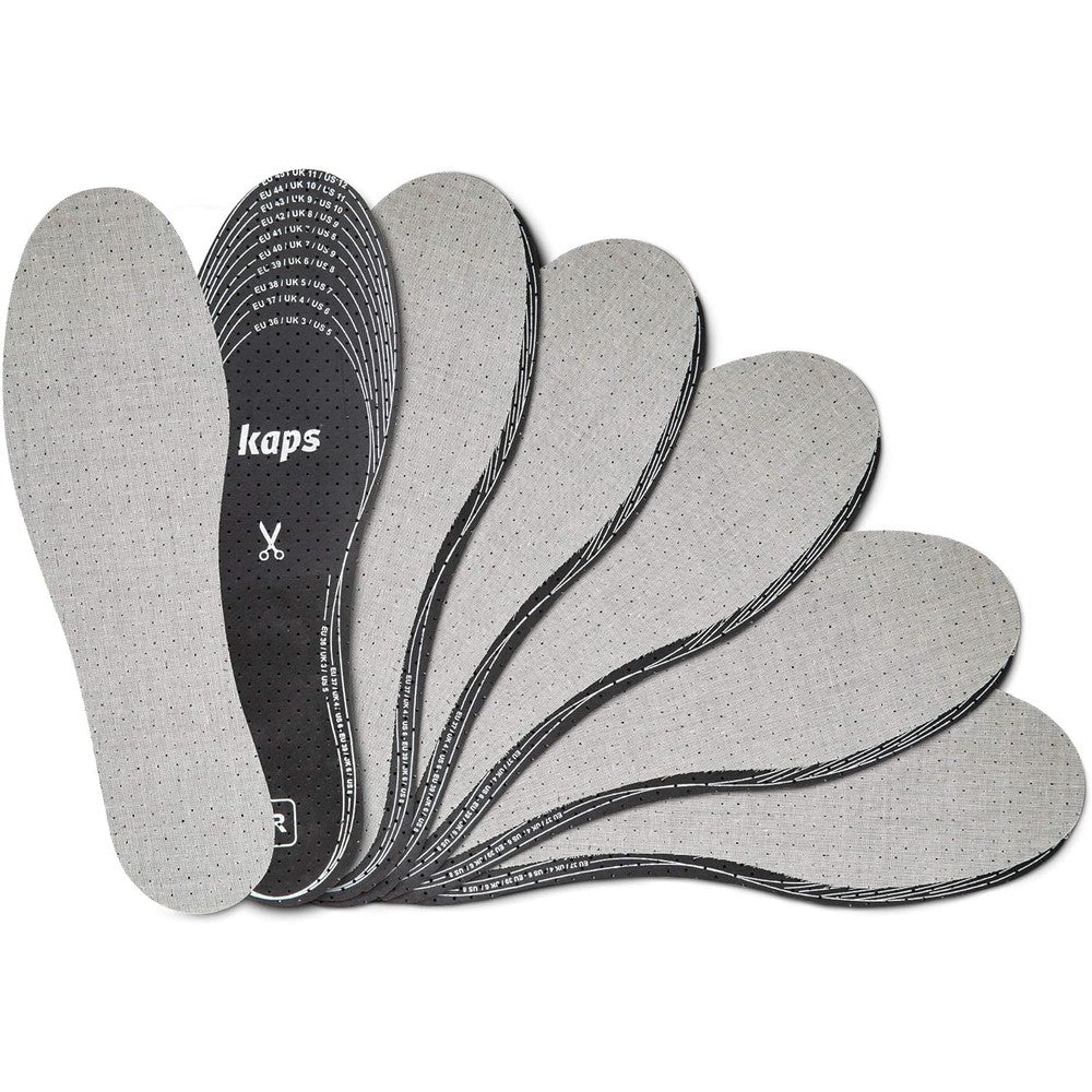 Kaps Anti Odour Shoe Insoles front view 6 pair pack charcoal inserts