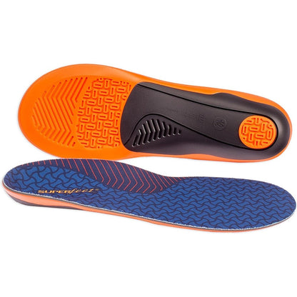 Superfeet Work Cushion orthotic shoe inserts front view showing dark blue top cover.