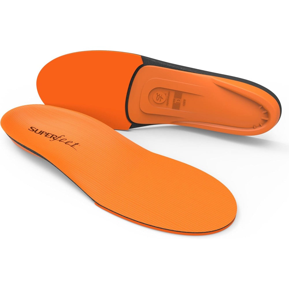 Superfeet All-Purpose High Impact Support Orange Insoles front view arch support