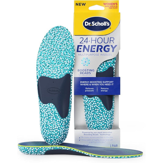 Dr. Scholl's 24-Hour Energy Multipurpose Insoles front view showcasing Boosting Beads technology.