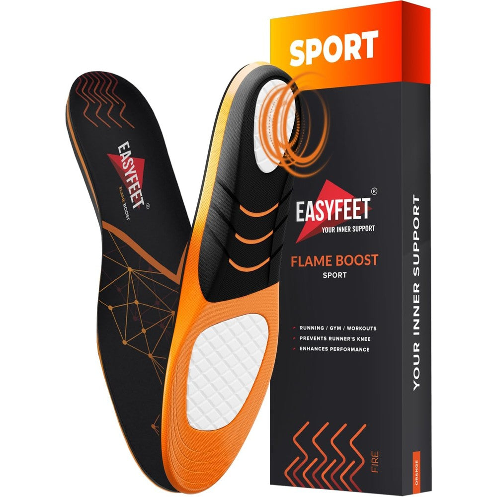 EASYFEET Flame Boost Sport Athletic Shoe Insoles front view orthotic inserts