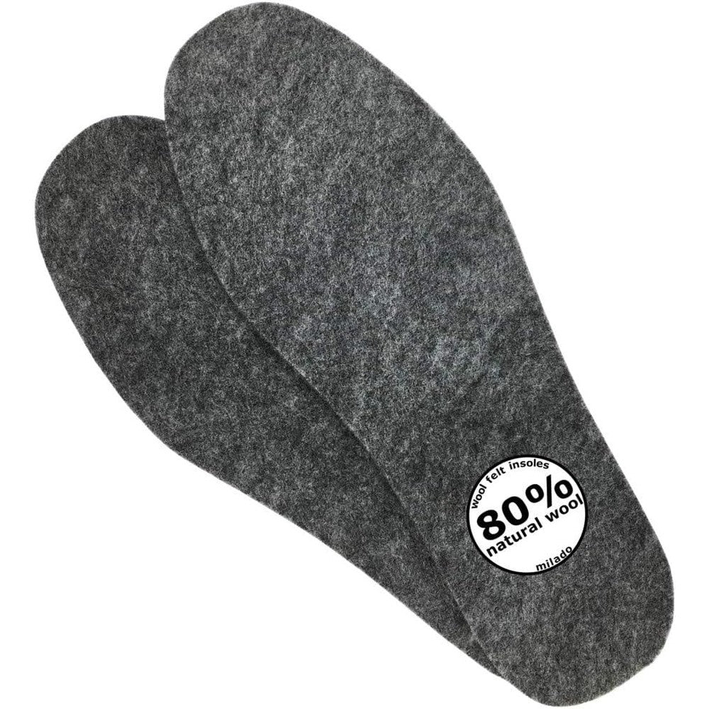 CJMILADO wool felt warm insoles front view pair