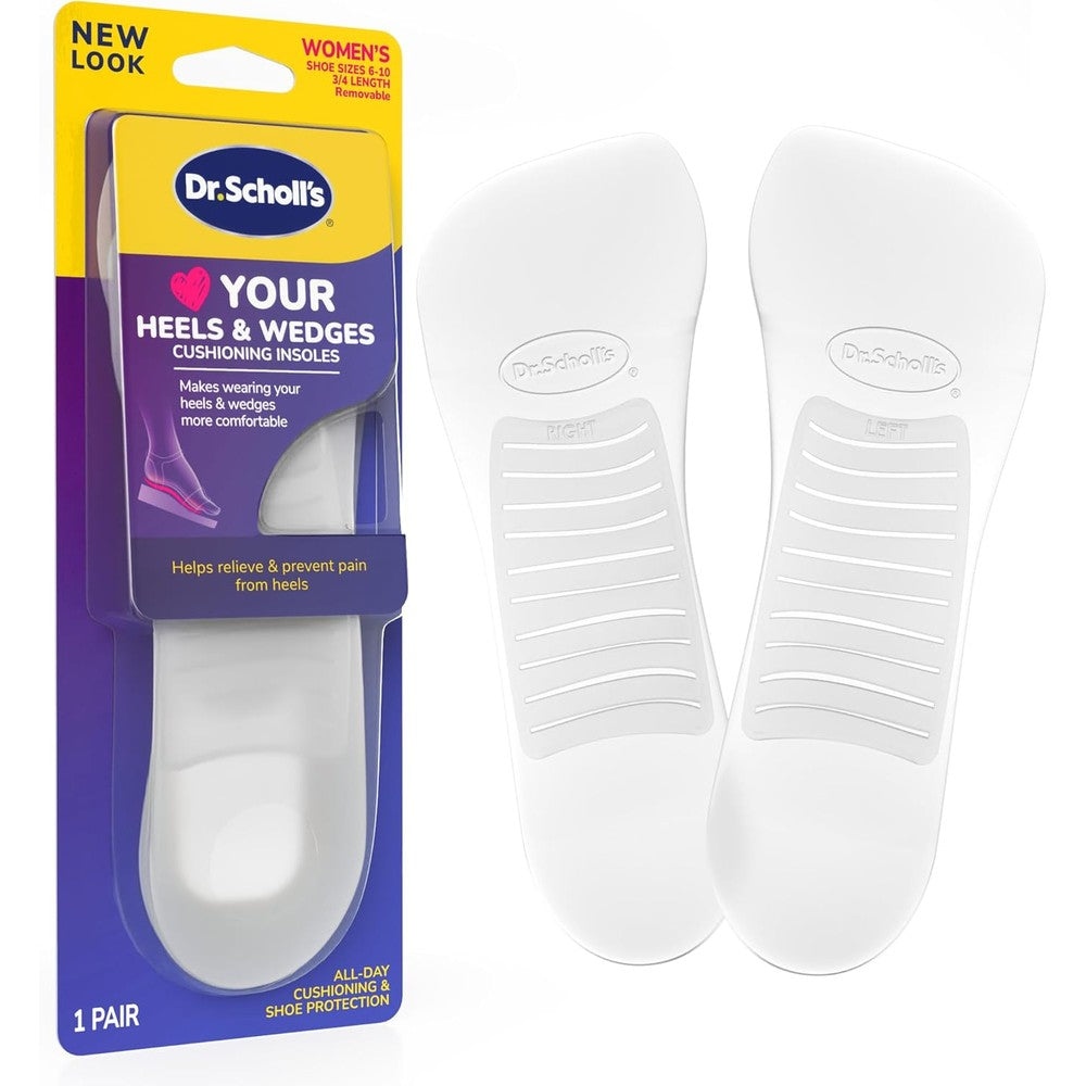 Dr. Scholl's Love Your Heels and Wedges 3/4 length insoles front view for arch support.