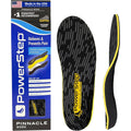 PowerStep Pinnacle Work insoles front view showing black fabric top.