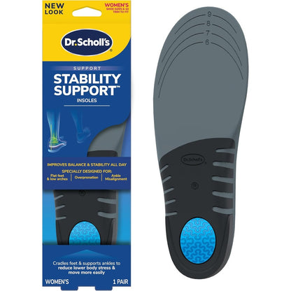 Dr. Scholl's Stabilizing Support Insoles front view showing blue heel cushion