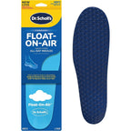 Dr. Scholl's Float-On-Air Comfort Insoles front view showing blue foam bubbles.