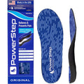 PowerStep Original Insoles front view showing blue geometric pattern and arch support
