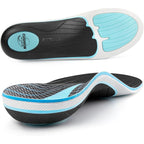 PCSsole Plantar Fasciitis Insoles front view showing high arch support profile.