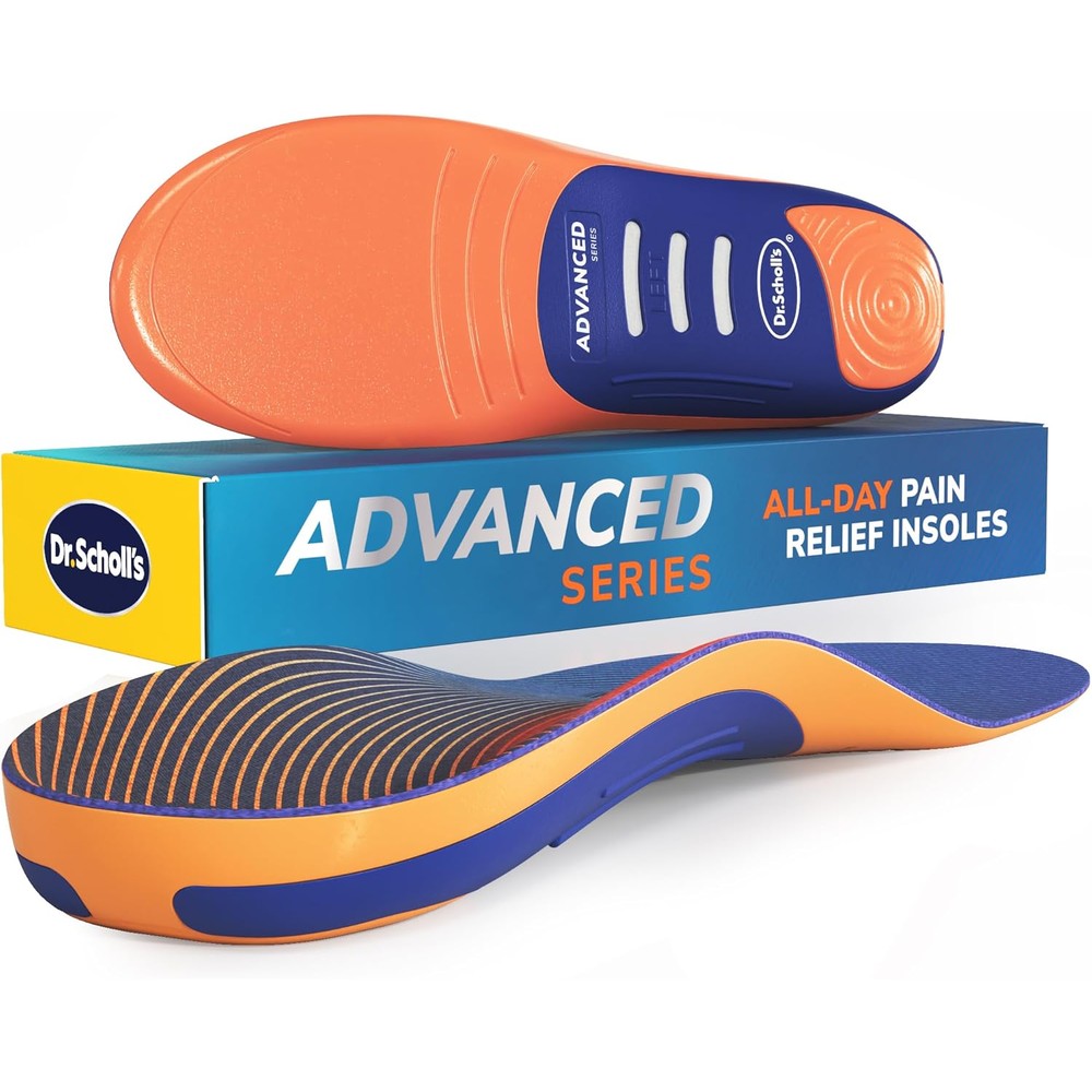 Dr. Scholl's Advanced Pain Relief Insoles front view orthotic inserts for plantar fasciitis.