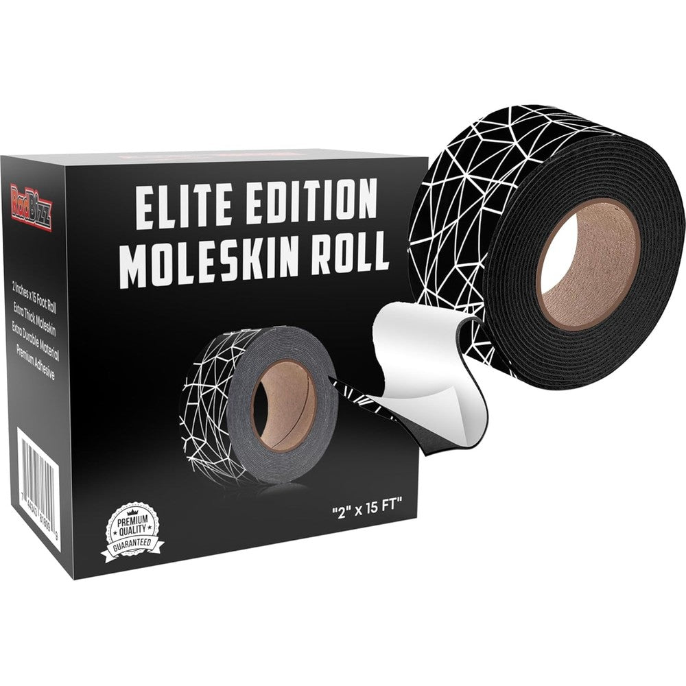 RadBizz Moleskin for Blisters front view thick black adhesive roll