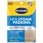 Dr. Scholl's Molefoam Padding Strips front packaging for foot pain relief.
