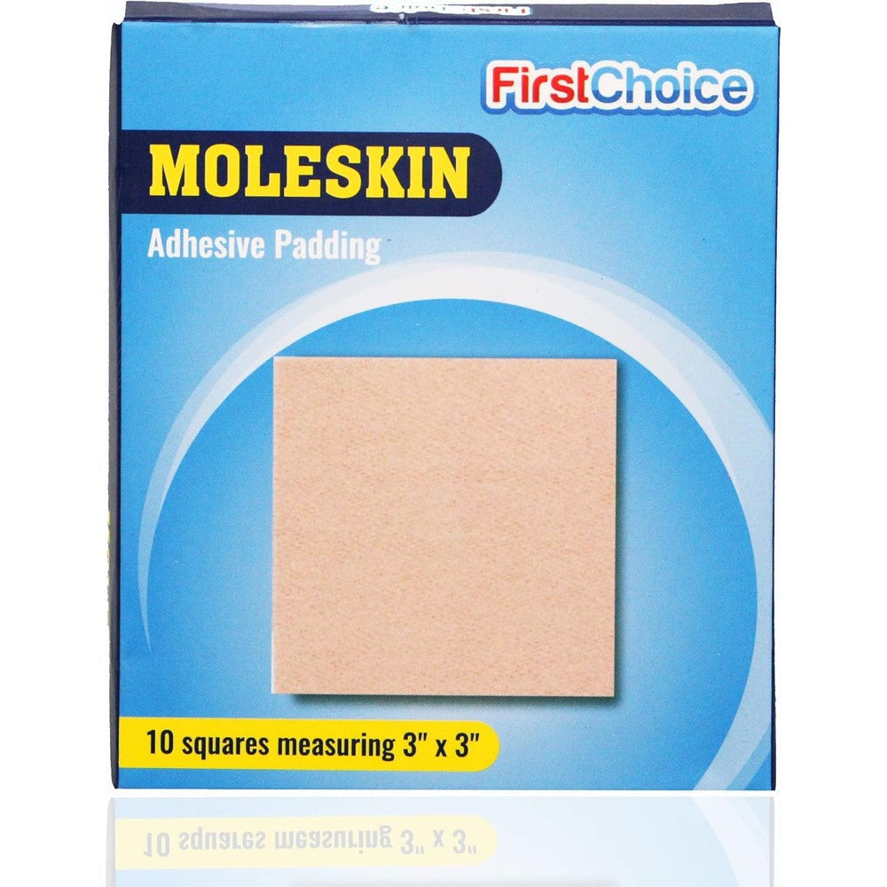RadBizz Extra Durable Moleskin Patches 10 pack front packaging view for blister prevention