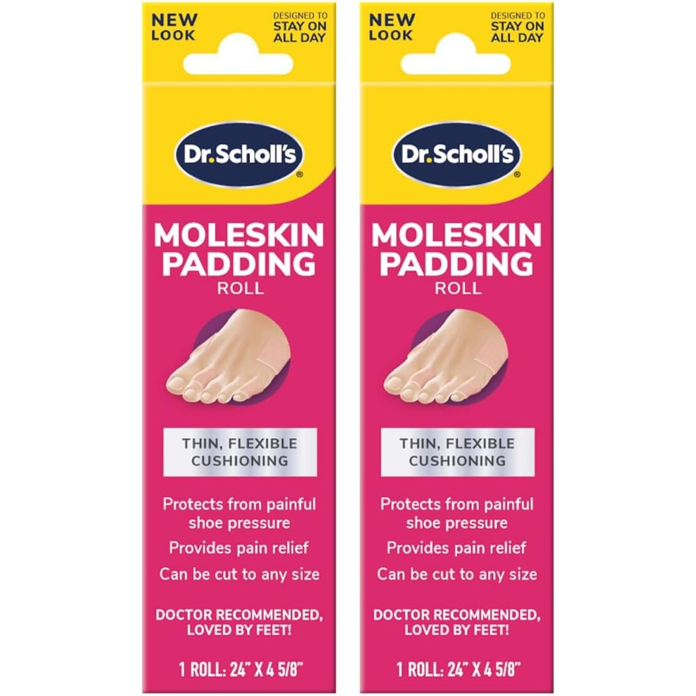 Dr. Scholl's Moleskin Plus Padding Roll front view for foot pain relief