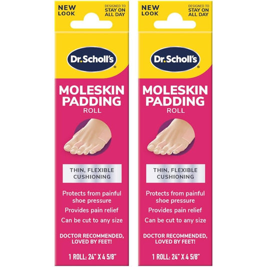 Dr. Scholl's Moleskin Plus Padding Roll front view for foot pain relief
