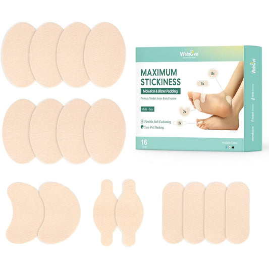 Welnove Moleskin Adhesive Pads front view for blister prevention