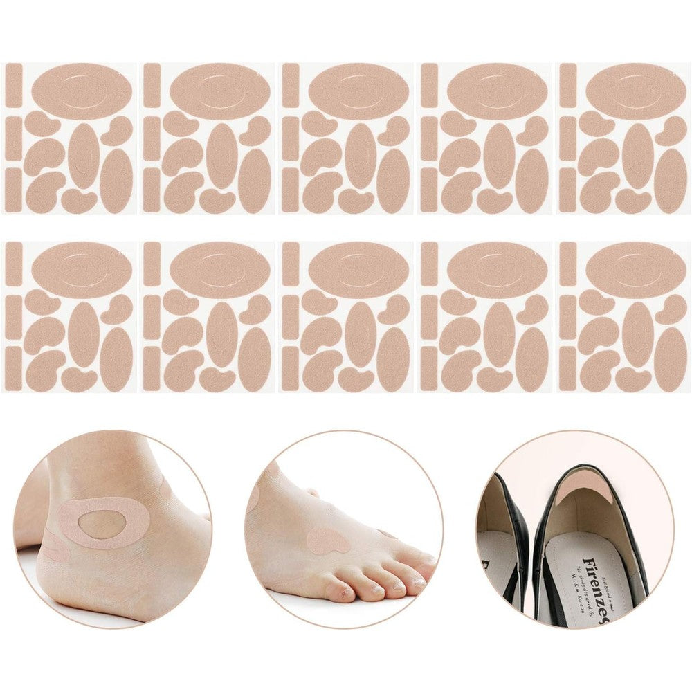 Honoson 110 Pieces Moleskin for Feet Blisters front packaging view showing assorted pre-cut shapes.