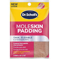 Dr. Scholl's Moleskin Padding Strips front packaging showing foot pain relief benefits.