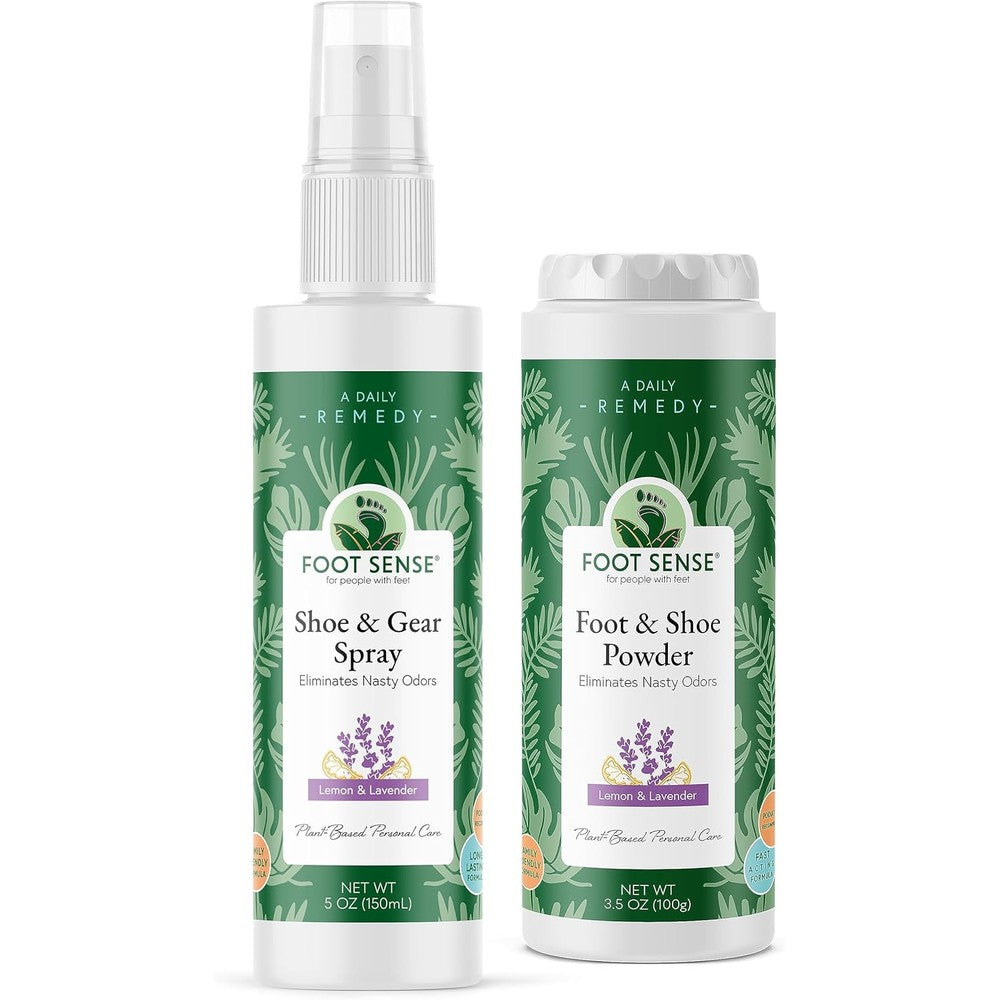 Foot Sense All Natural Foot and Shoe Powder 2 Pack front view bottle