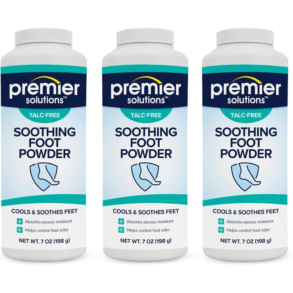 Premier Solutions Talc-Free Soothing Foot Powder front view for moisture control