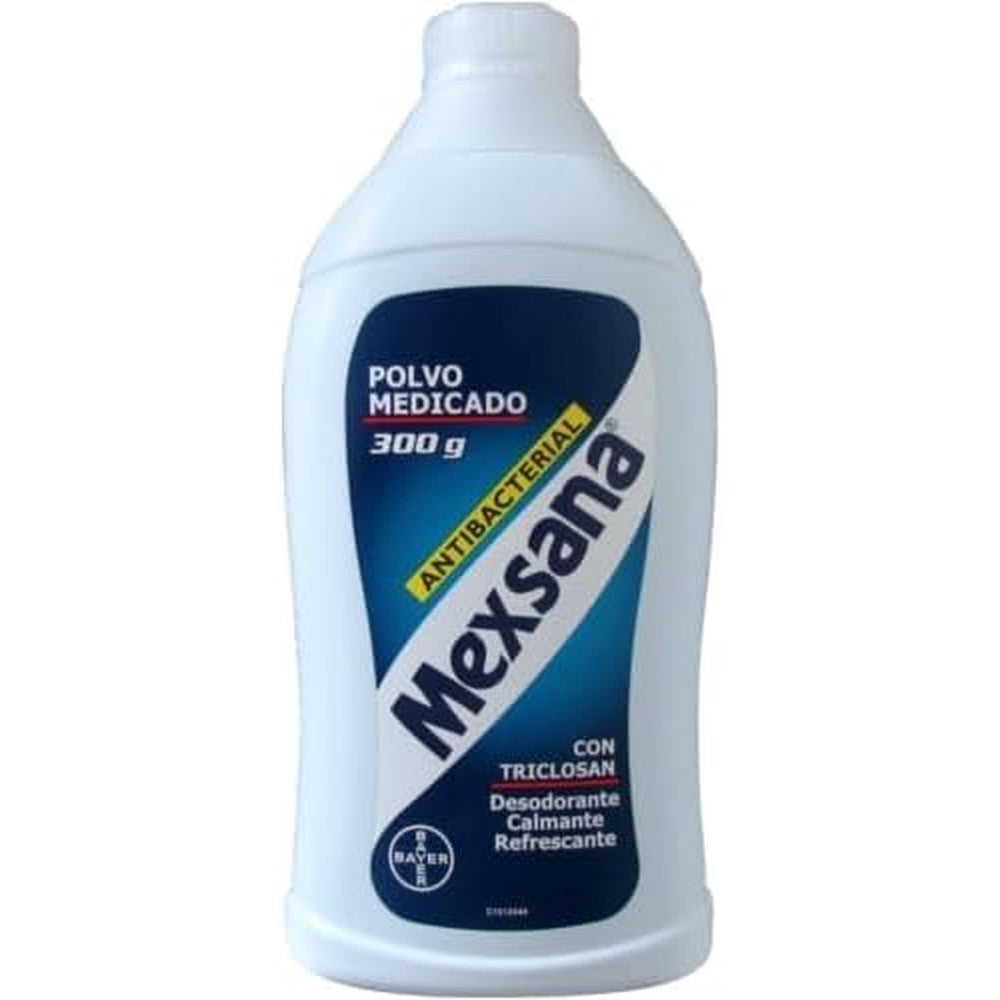 Mexsana Medicated Antibacterial Foot Powder 300g front view for sweat control.