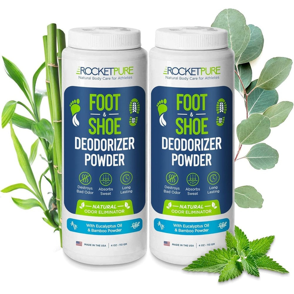 Rocket Pure Squeaky Cheeks Body and Foot Powder front view for odor control.