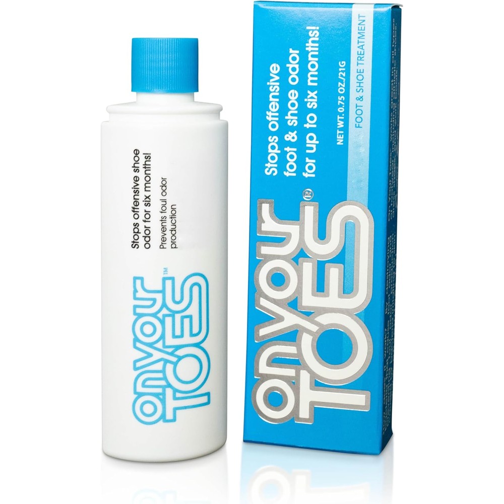 On Your Toes Foot Bactericide Powder 4 Ounce bottle front view for odor control.
