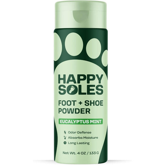 Happy Soles Foot and Shoe Deodorizer Powder Spray Lemongrass front view for odor control