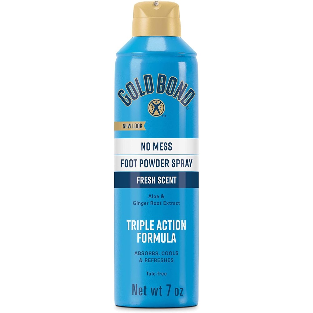 Gold Bond No Mess Talc Free Foot Powder Spray front view for odor protection
