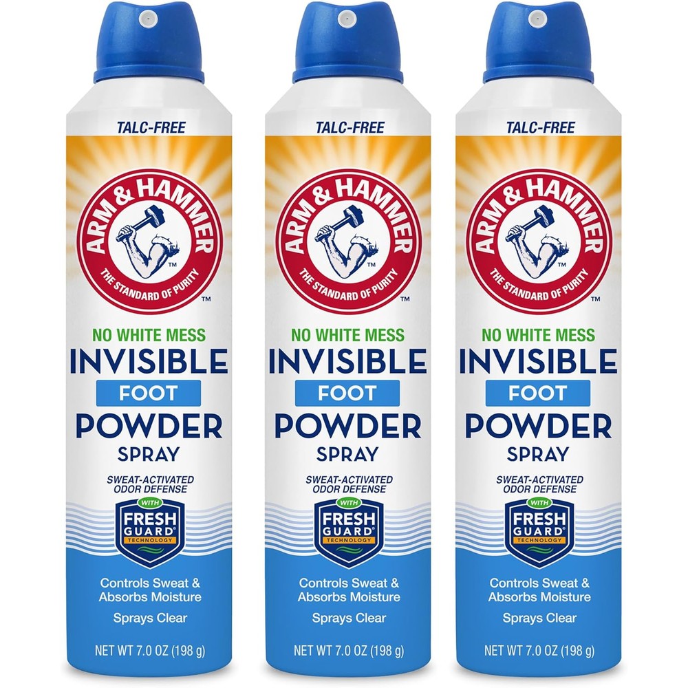 Arm & Hammer Invisible Foot Powder Spray front view odor defense spray