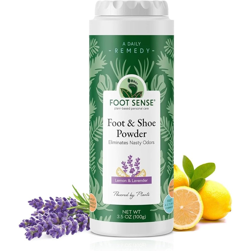 Foot Sense Squeaky Cheeks all natural foot and body powder front view
