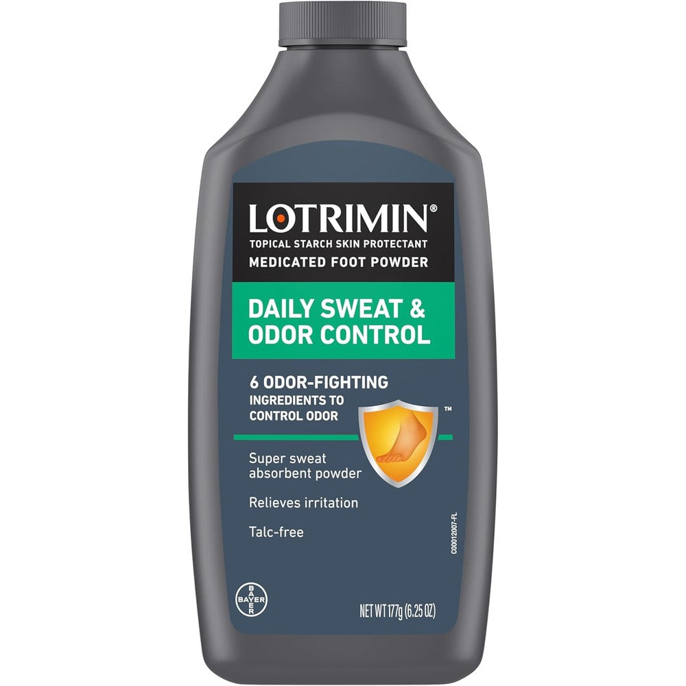 Lotrimin AF Athlete's Foot Daily Prevention Deodorant Powder Spray front view showing Tolnaftate antifungal formula.