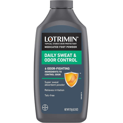 Lotrimin AF Athlete's Foot Daily Prevention Deodorant Powder Spray front view showing Tolnaftate antifungal formula.