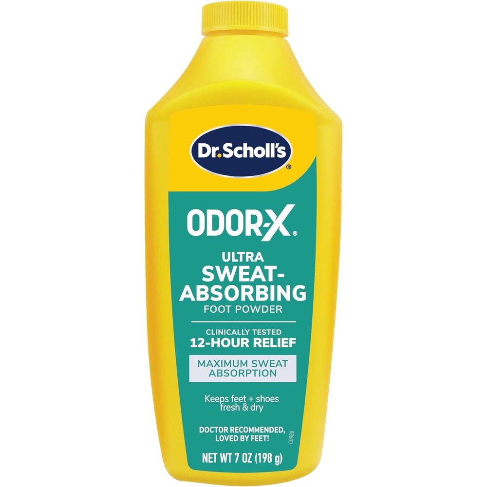 Dr. Scholl's Odor-X Athlete's Foot Medicated Powder Spray front view antifungal treatment.