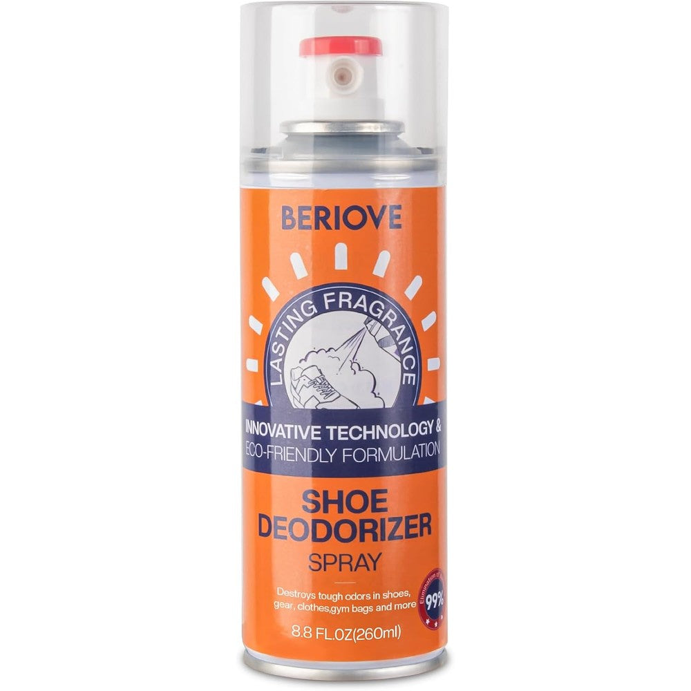 Beriove Shoe Deodorizer Spray front view sneaker odor remover.