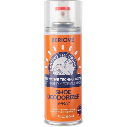 Beriove Shoe Deodorizer Spray front view sneaker odor remover.