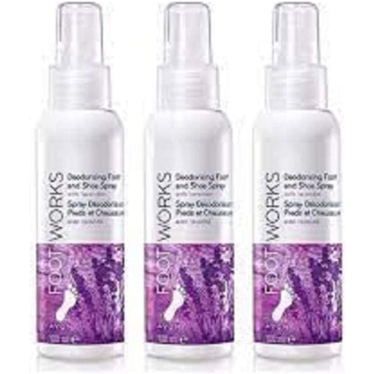 FitGenx Avon Foot Works Lavender Deodorising Spray three pack front view imported foot care