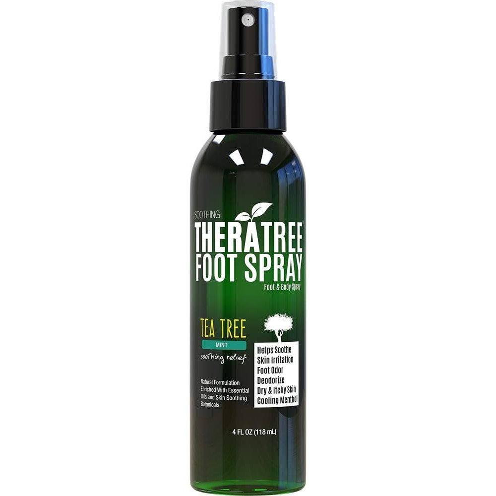 Oleavine TheraTree Foot Spray front view for natural shoe deodorizing.