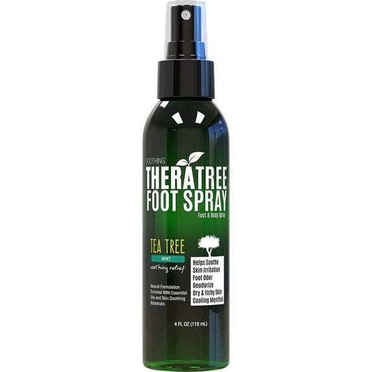 Oleavine TheraTree Foot Spray front view for natural shoe deodorizing.