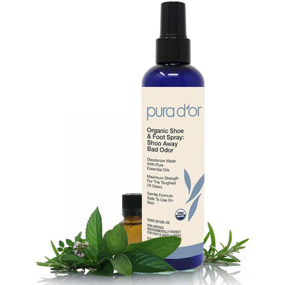 PURA D'OR Organic Shoe and Foot Odor Eliminator Spray front view shoe deodorizer