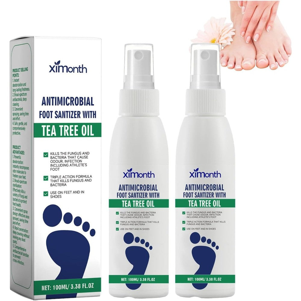 MILEDY 2 Pieces Foot Spray with Tea Tree Oil front view for odor protection.