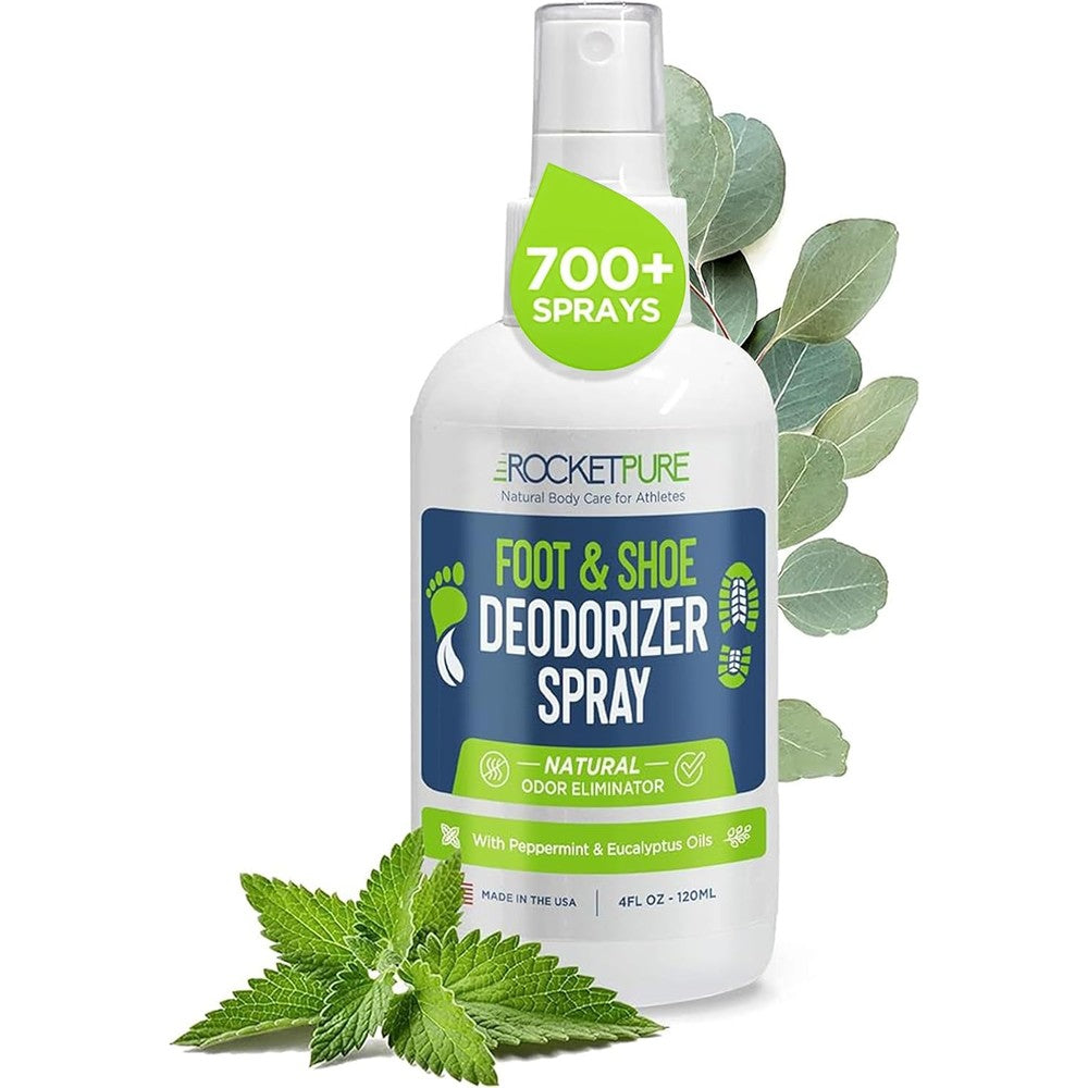 Rocket Pure Natural Foot and Shoe Deodorizer Spray front view mint scent.