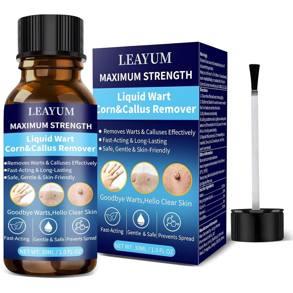 Leayum Wart Remover 30ml front view bottle for plantar wart treatment