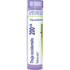 Boiron Thuja Occidentalis 200Ck tube front view for homeopathic wart relief.